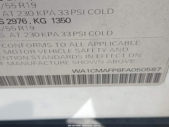 Audi Q5 3.0 Tdi Premium Plus 2015 WA1CMAFP8FA050587 Image 9