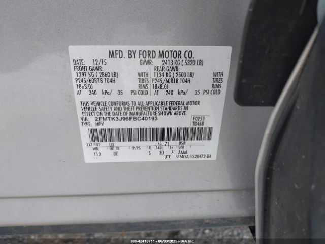2FMTK3J96FBC40193 Ford EDGE SEL