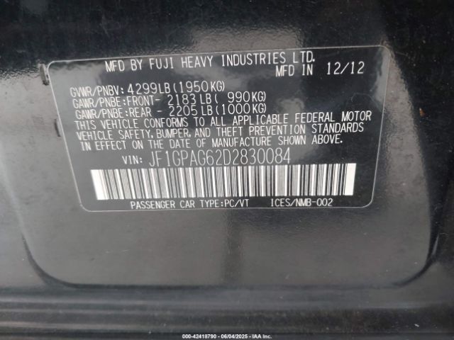 2013 SUBARU IMPREZA JF1GPAG62D2830084 Photo 8