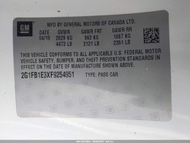 2015 CHEVROLET CAMARO 2G1FB1E3XF9254951 Photo 8