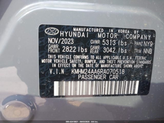 2024 HYUNDAI IONIQ 6 KMHM24AA6RA070518 Photo 8