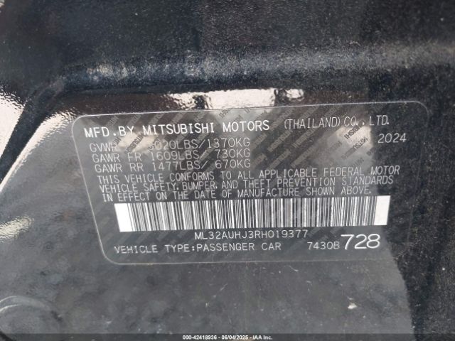 2024 MITSUBISHI MIRAGE ML32AUHJ3RH019377 Photo 8