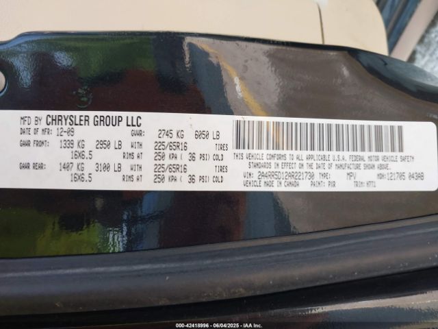 2010 CHRYSLER TOWN & COUNTRY 2A4RR5D12AR221730 Photo 8