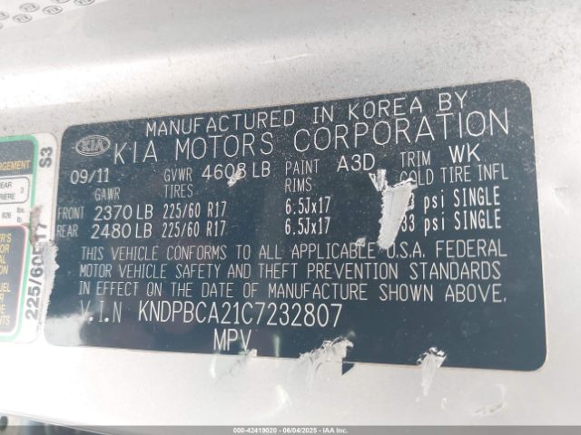 2012 KIA SPORTAGE KNDPBCA21C7232807 Photo 8