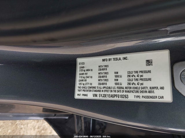 2023 TESLA MODEL 3 5YJ3E1EA6PF618263 Photo 8