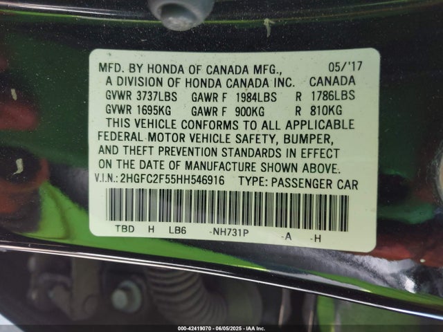 2HGFC2F55HH546916 Honda Civic Lx