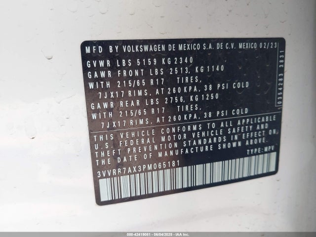 Volkswagen tsi 2023 3VVRB7AX3PM065181 Image 9