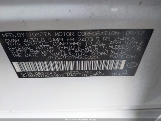 2017 LEXUS IS 200T JTHBA1D27H5060250 Photo 8