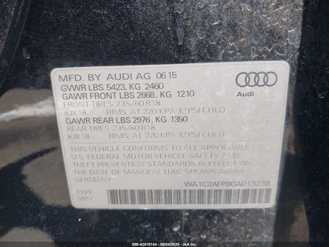 2016 AUDI Q5 WA1C2AFP8GA013238 Photo 8