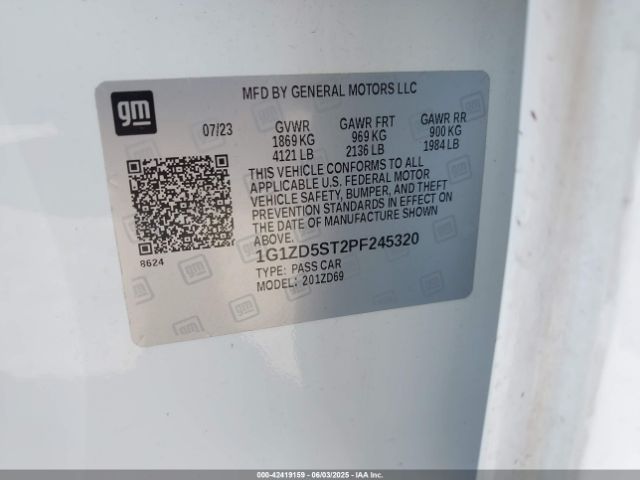 1G1ZD5ST2PF245320 Chevrolet Malibu Fwd 1lt