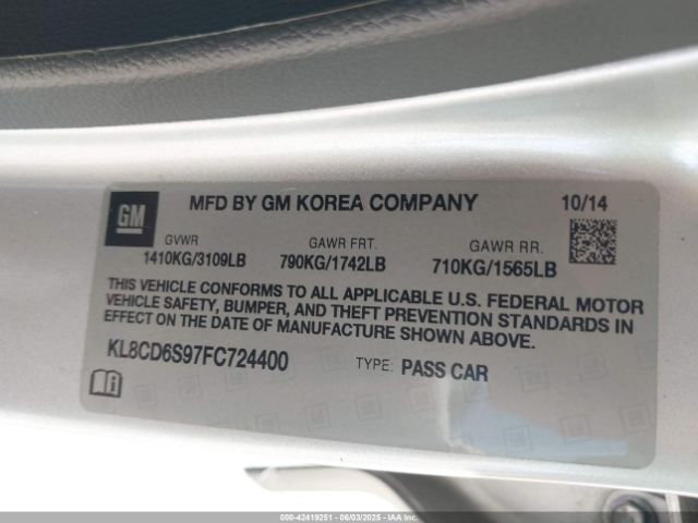 KL8CD6S97FC724400 Chevrolet Spark 1lt Cvt