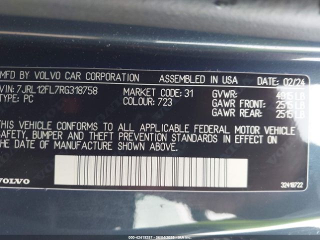 2024 VOLVO S60 7JRL12FL7RG318758 Photo 8