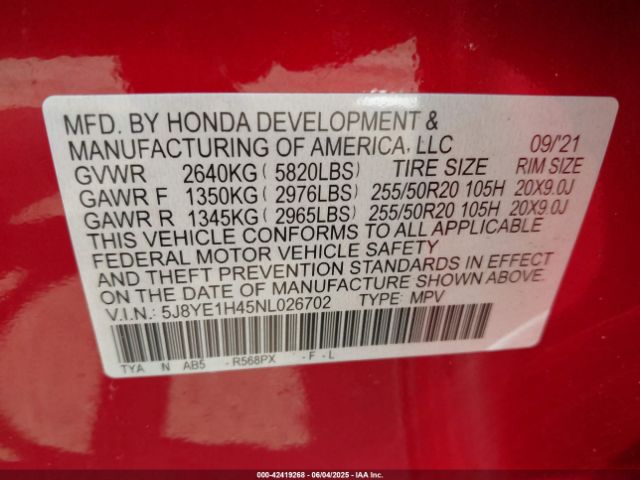 2022 ACURA MDX 5J8YE1H45NL026702 Photo 8