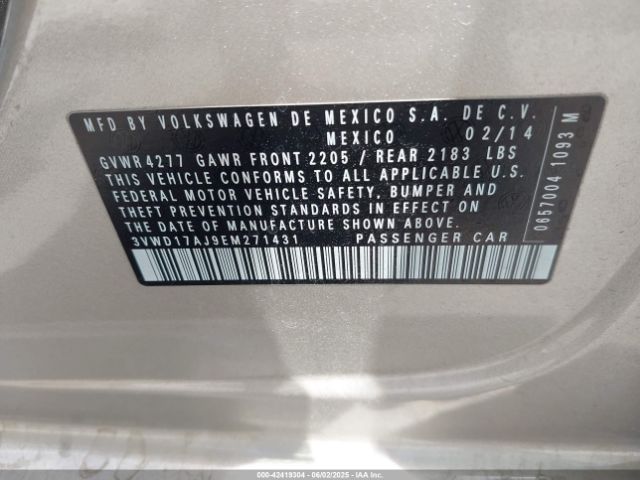 3VWD17AJ9EM271431 Volkswagen Jetta 1.8t Se