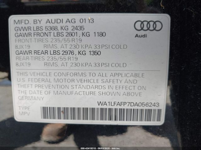 2013 AUDI Q5 WA1LFAFP7DA056243 Photo 8