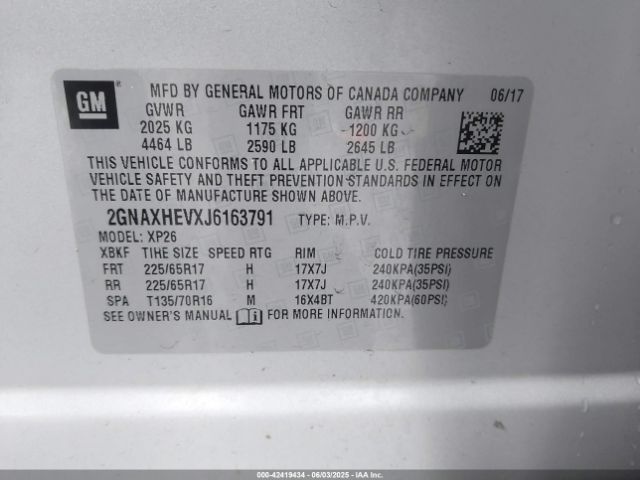 2018 CHEVROLET EQUINOX 2GNAXHEVXJ6163791 Photo 8