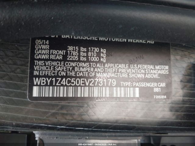 2014 BMW I3 WBY1Z4C50EV273179 Photo 8
