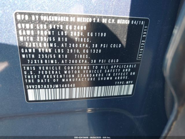 2018 VOLKSWAGEN TIGUAN 3VV2B7AX9JM146548 Photo 8