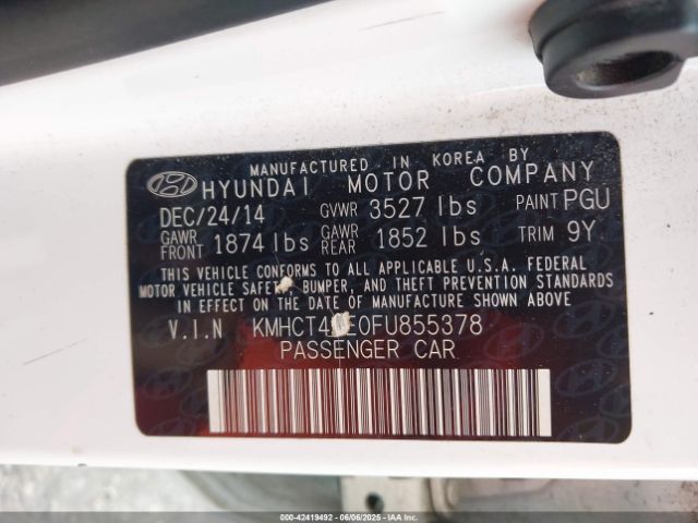 KMHCT4AE0FU855378 Hyundai dohc gdi gamma