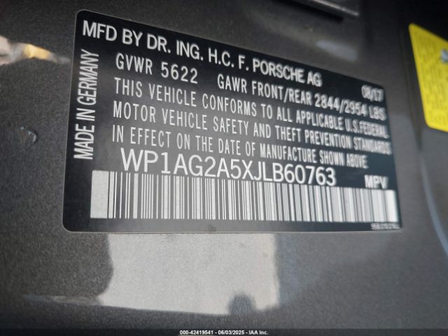 2018 PORSCHE MACAN WP1AG2A5XJLB60763 Photo 8