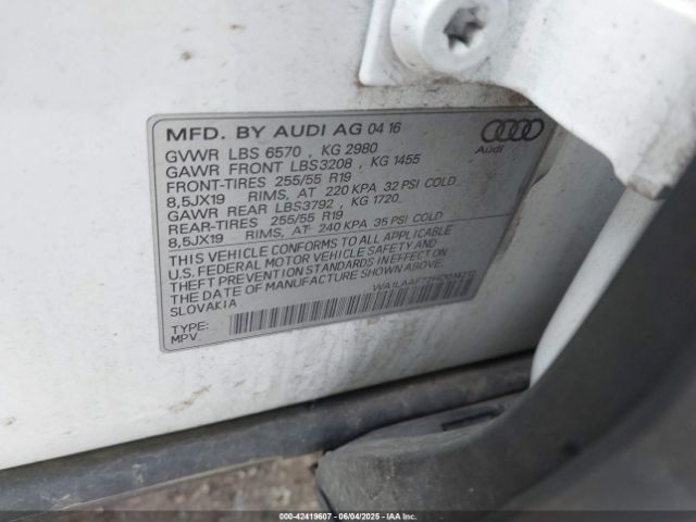 WA1LAAF72HD014212 Audi Q7 3.0t Premium