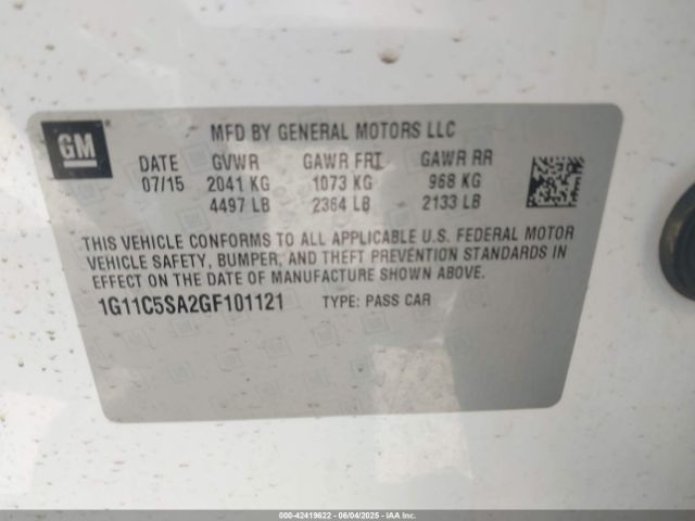 2016 CHEVROLET MALIBU LIMITED 1G11C5SA2GF101121 Photo 8