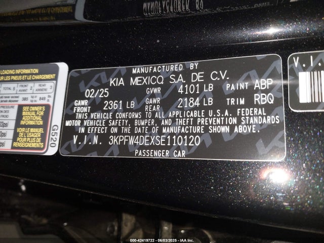 3KPFW4DEXSE110120 KIA mpi nu pe