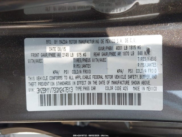 3MZBM1V79GM247613 Mazda pe