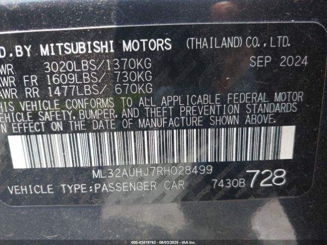 2024 MITSUBISHI MIRAGE ML32AUHJ7RH028499 Photo 8