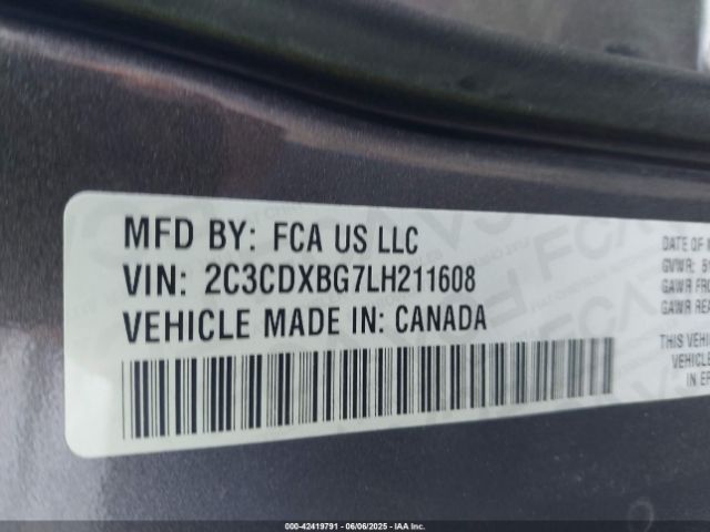 2020 DODGE CHARGER 2C3CDXBG7LH211608 Photo 8