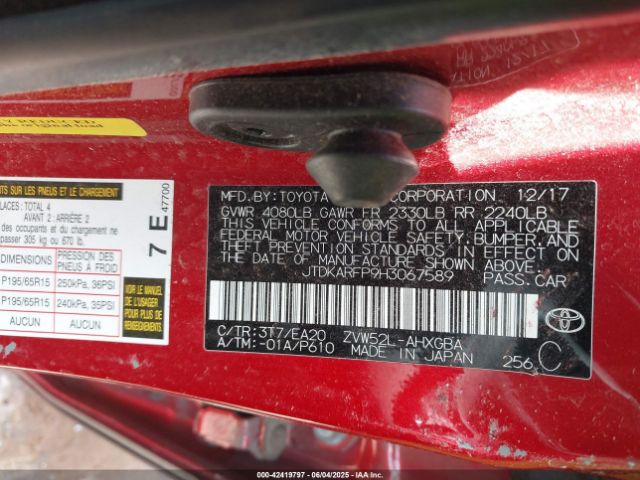 2017 TOYOTA PRIUS PRIME JTDKARFP9H3067589 Photo 8
