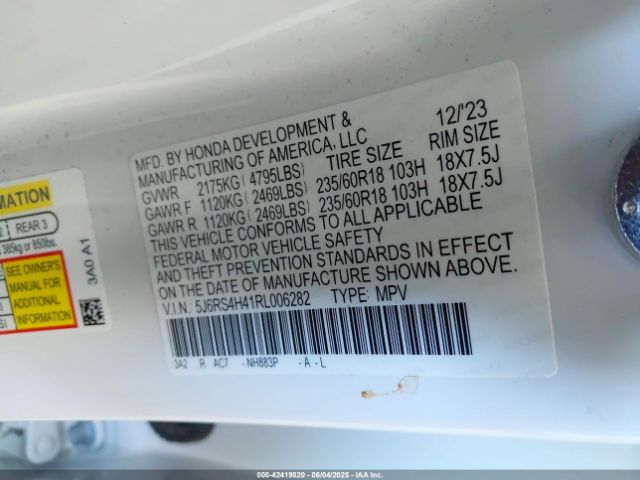 2024 HONDA CR-V 5J6RS4H41RL006282 Photo 8