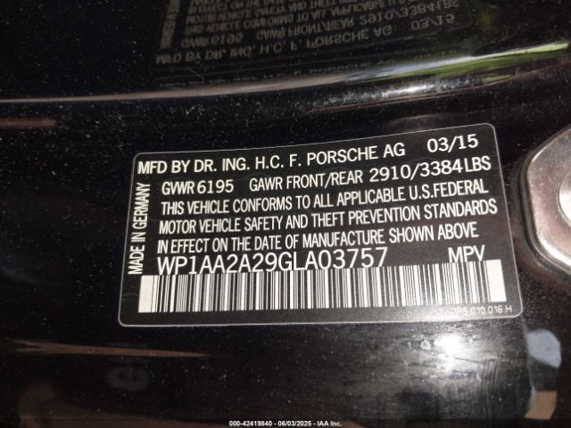 2016 PORSCHE CAYENNE WP1AA2A29GLA03757 Photo 8