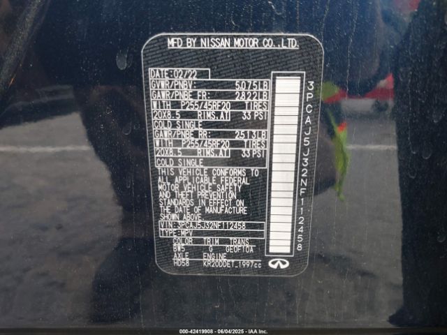 2022 INFINITI QX55 3PCAJ5J32NF112458 Photo 8
