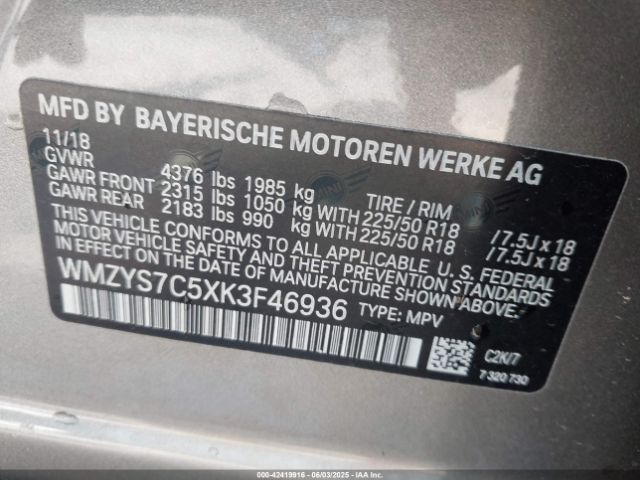 2019 MINI COUNTRYMAN WMZYS7C5XK3F46936 Photo 8