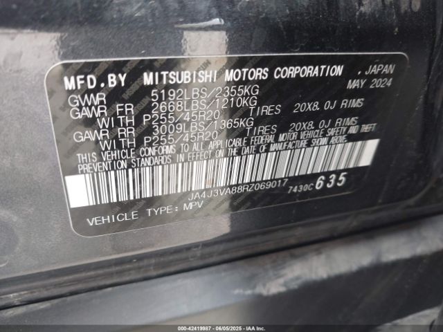 2024 MITSUBISHI OUTLANDER JA4J3VA88RZ069017 Photo 8