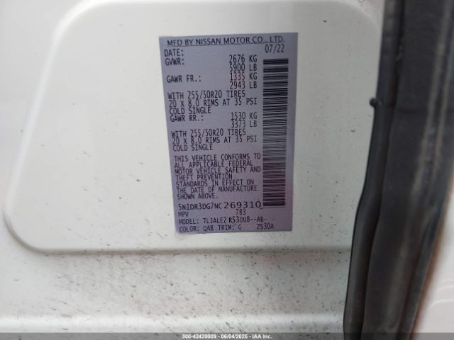 2022 NISSAN PATHFINDER 5N1DR3DG7NC269310 Photo 8