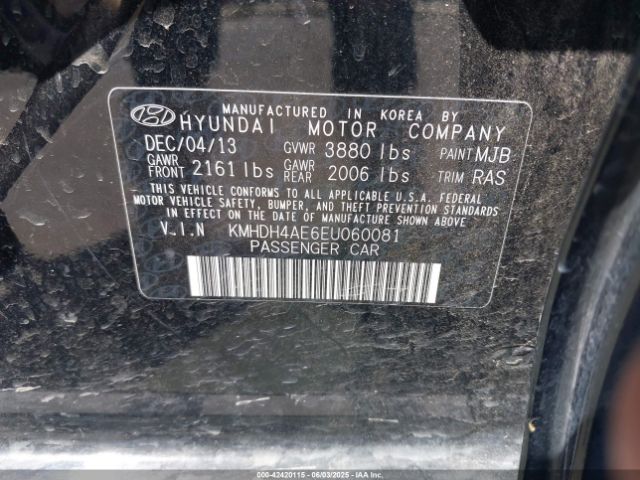 KMHDH4AE6EU060081 Hyundai ELANTRA SE