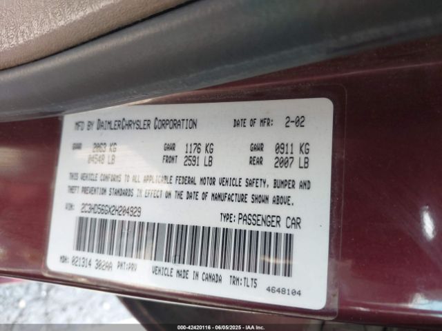2002 CHRYSLER CONCORDE 2C3HD56GX2H204929 Photo 8