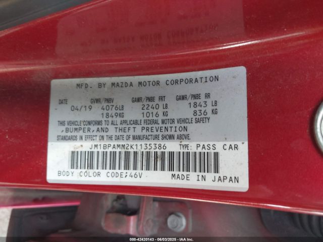 JM1BPAMM2K1135386 Mazda Mazda3 Preferred Package