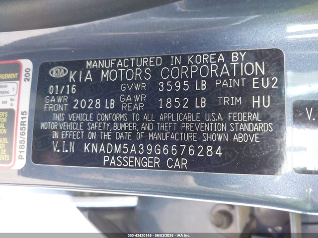 KNADM5A39G6676284 KIA gamma