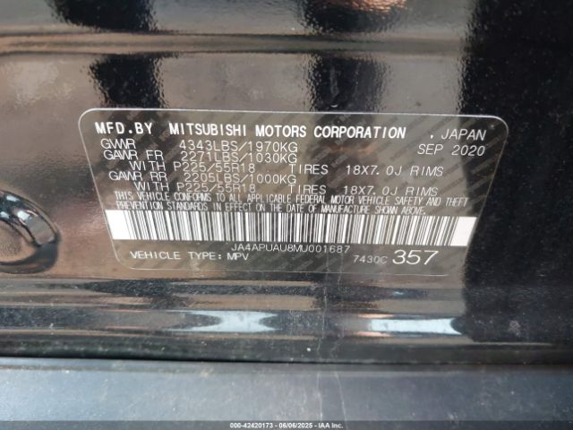 2021 MITSUBISHI OUTLANDER SPORT JA4APUAU8MU001687 Photo 8