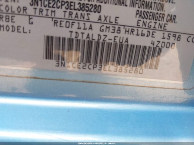 3N1CE2CP3EL385280 Nissan Versa Note Sv