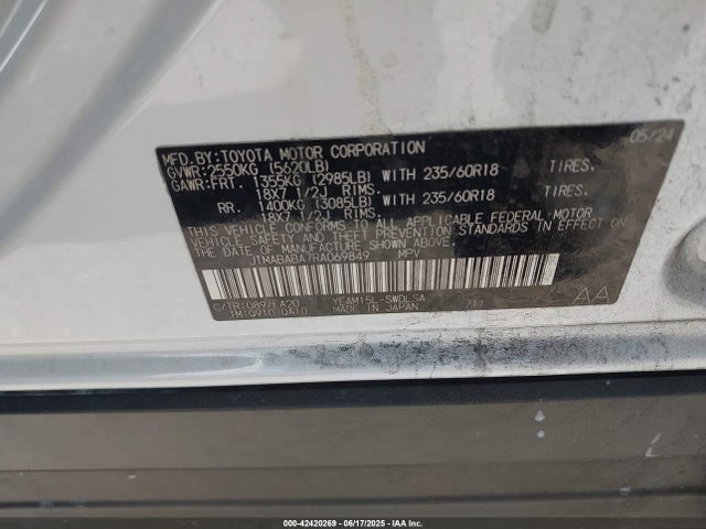 JTMABABA7RA069849 Subaru 1ym motor