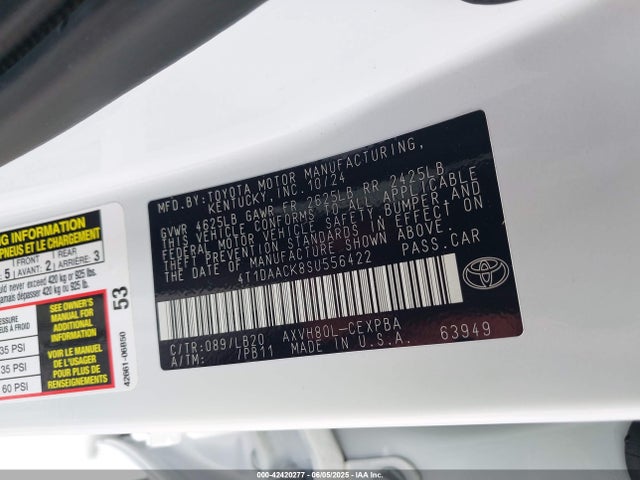 Toyota a25a-fxs 2025 4T1DAACK8SU556422 Image 9