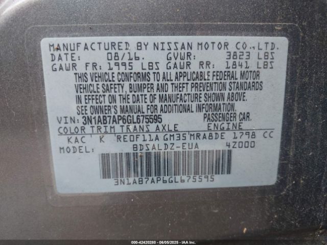 3N1AB7AP6GL675595 Nissan 2016