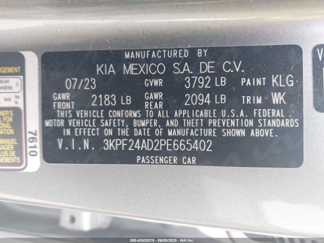 2023 KIA FORTE 3KPF24AD2PE665402 Photo 8
