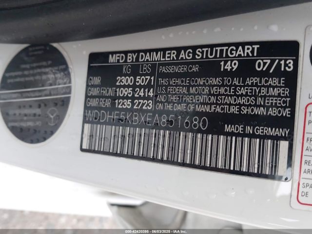WDDHF5KBXEA851680 Mercedes-Benz E 350