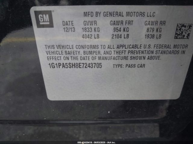 1G1PA5SH8E7243705 Chevrolet Cruze Ls Auto
