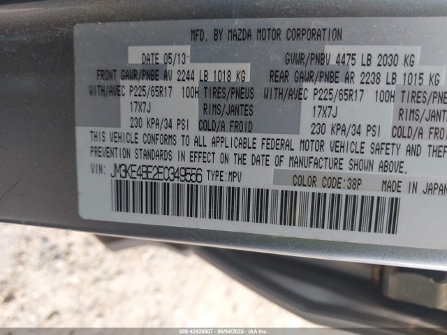 Mazda pe 2014 JM3KE4BE2E0349556 Image 9